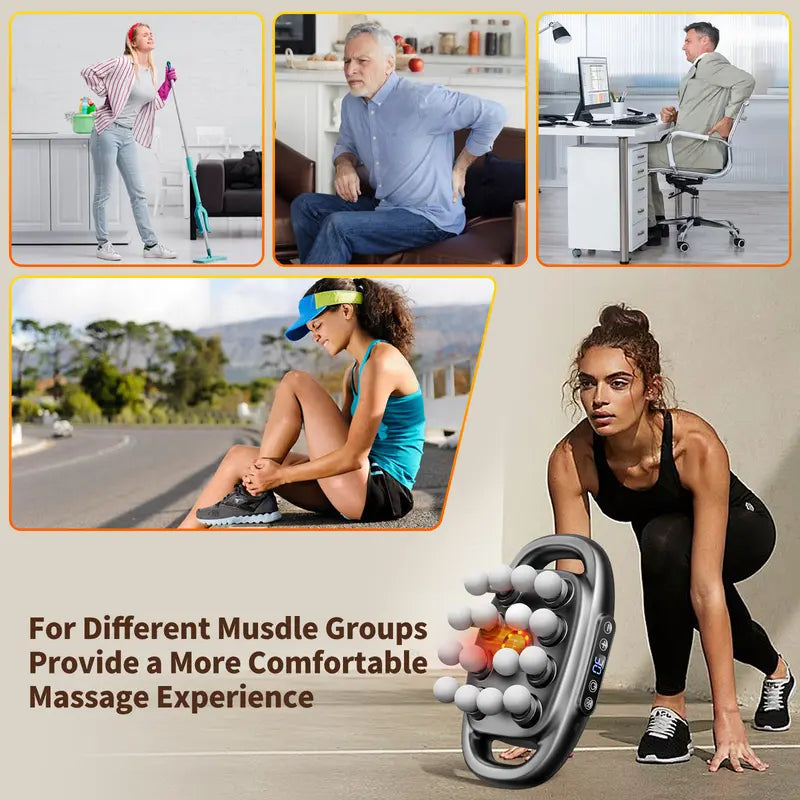 ⚡ Limited Time 50% OFF 🔥 16-Head Deep Tissue Massage Gun with 30 Speeds & Red Light Therapy | Quiet Percussion Muscle Massager
